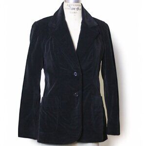 Structured Black Velvet Blazer